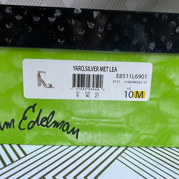 COPY - NEW Sam Edelman Yaro Silver Block Heel Sandal Size 10 M - Picture 5 of 5